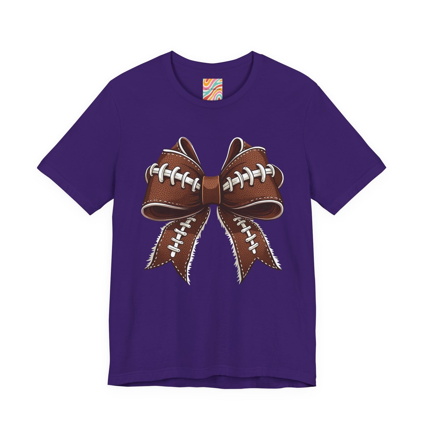 Football Bow Tee, Sports Shirt, Gift for Football Fans