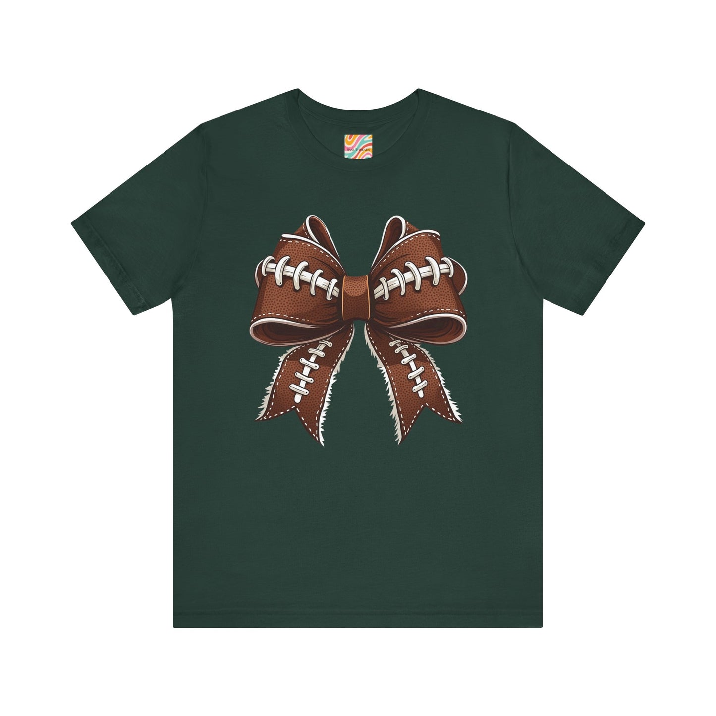 Football Bow Tee, Sports Shirt, Gift for Football Fans