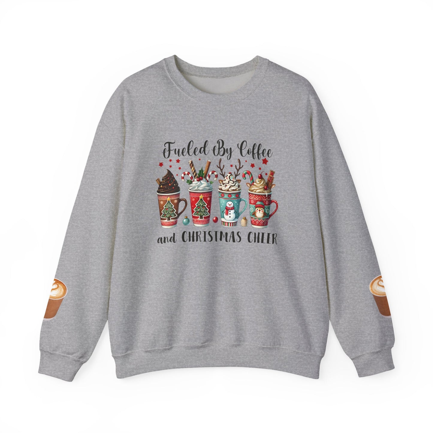 Fueled by Coffee and Christmas Cheer Sweatshirt – Cozy Holiday Coffee Lover Christmas Pullover