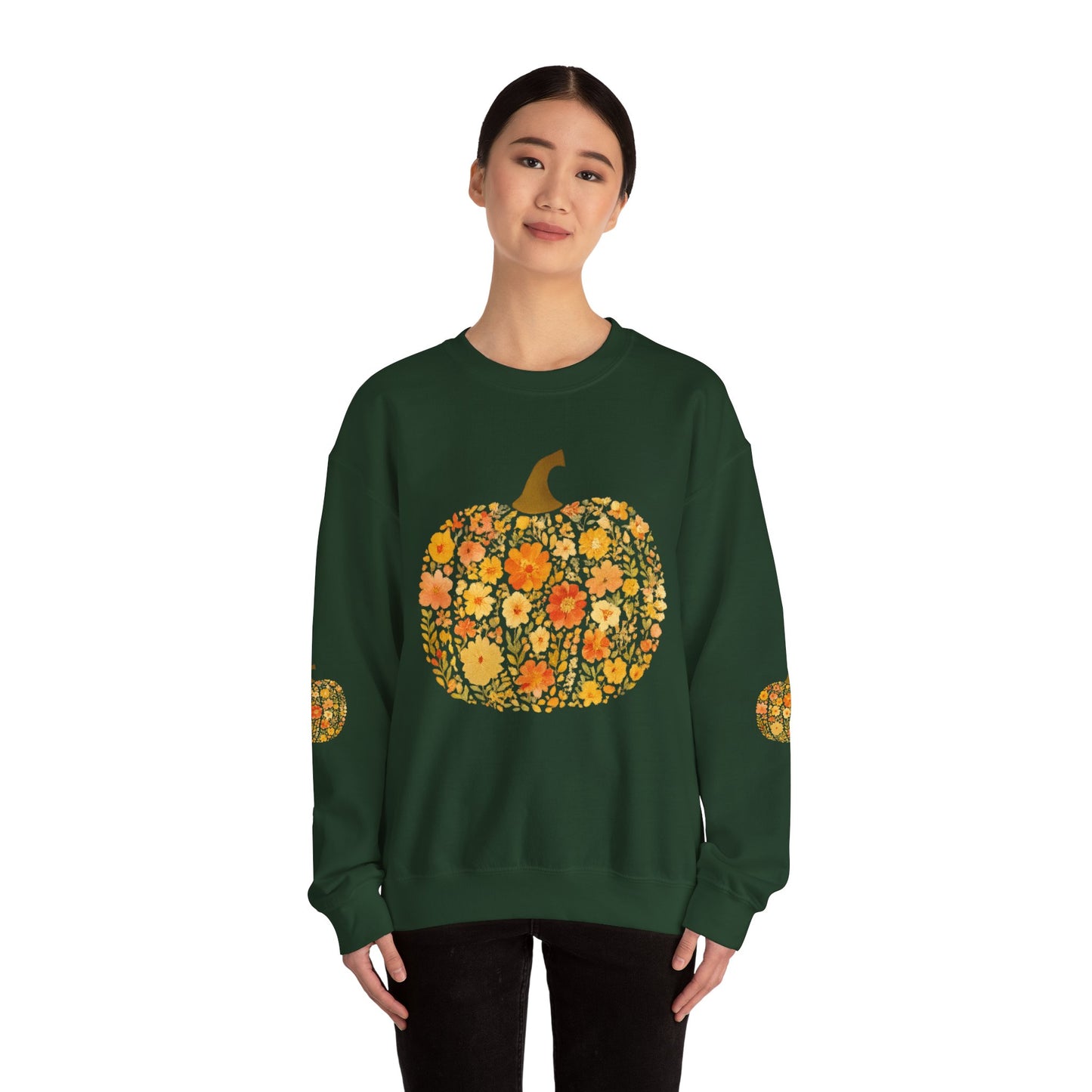 Floral Pumpkin Fall Sweatshirt – Cozy Autumn Vibes