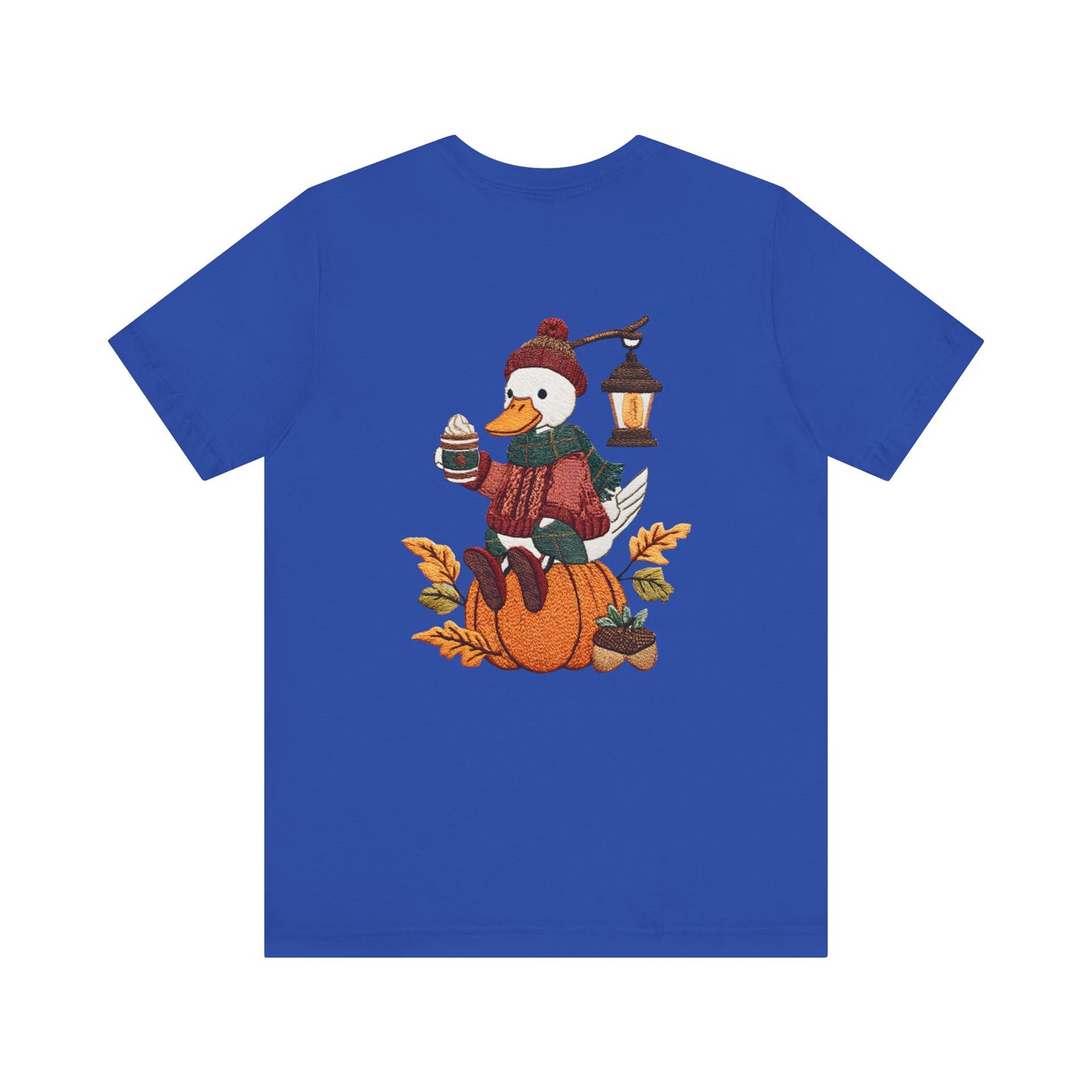 Fall Vibes Unisex Tee with Pumpkin Duck Design, Autumn Fashion, Cute Shirt for Thanksgiving and Halloween, Cozy Gift Idea