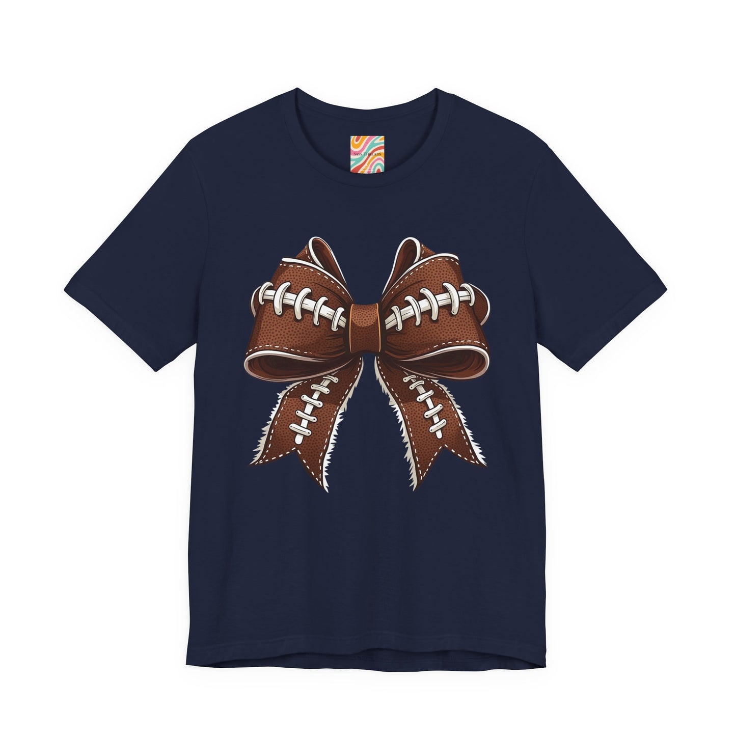 Football Bow Tee, Sports Shirt, Gift for Football Fans
