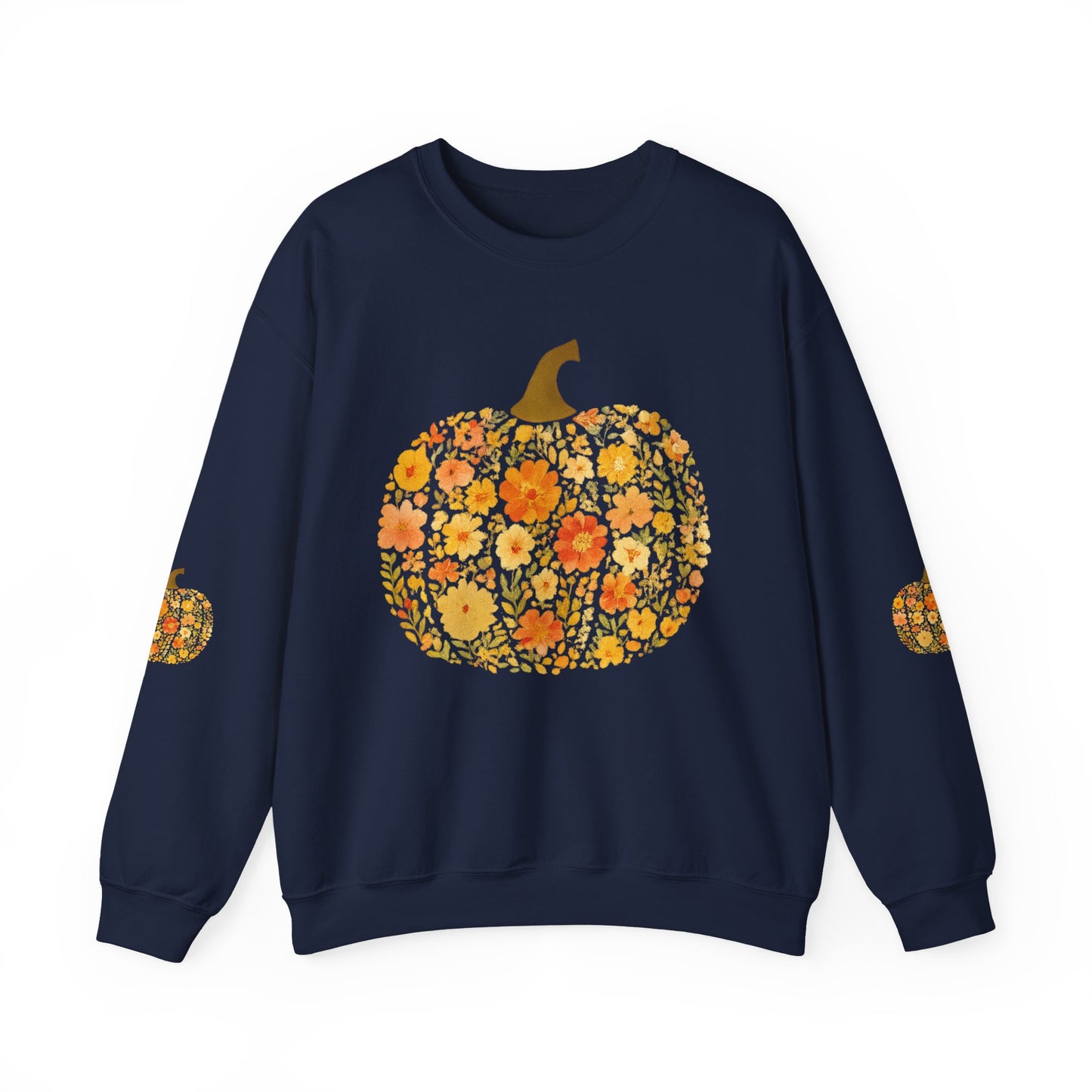 Floral Pumpkin Fall Sweatshirt – Cozy Autumn Vibes