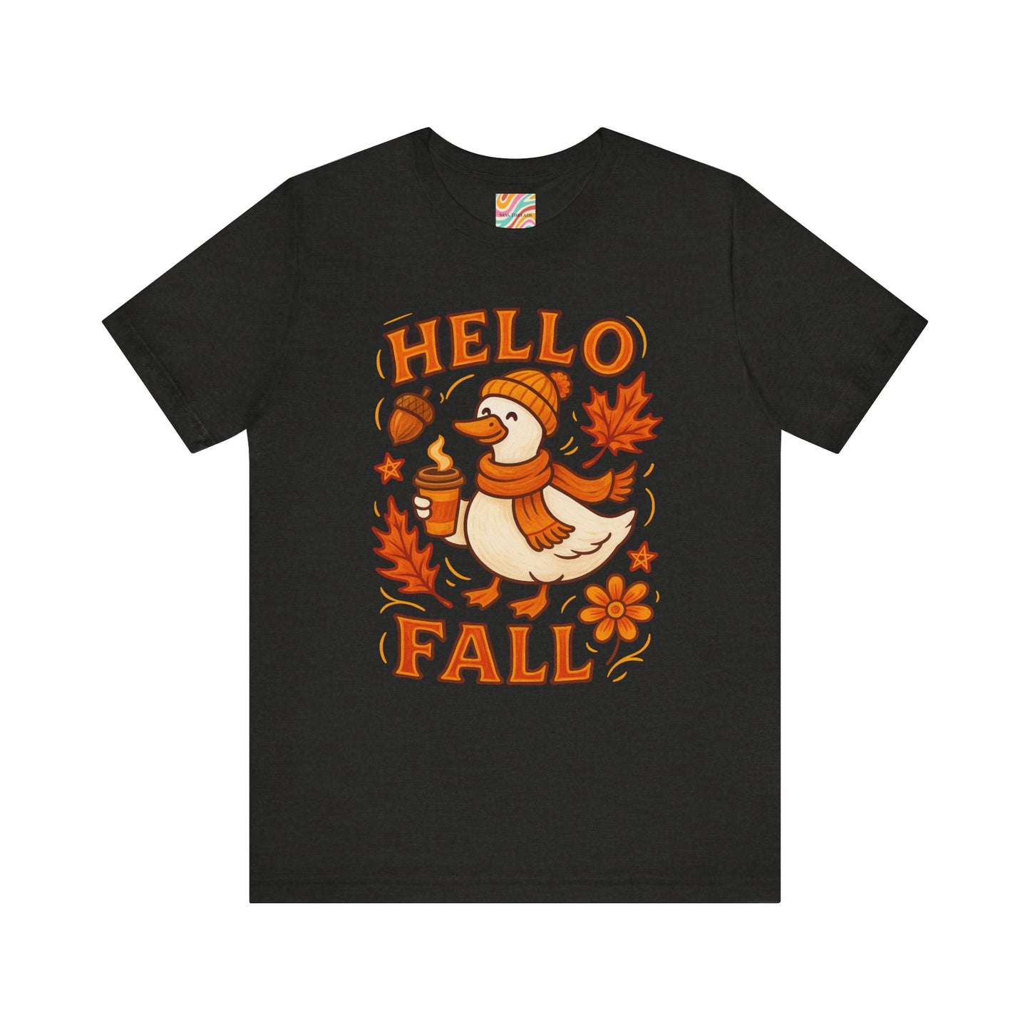 Fall-Themed Unisex T-Shirt, Hello Fall Duck Tee, Autumn Apparel, Seasonal Gift, Cute Casual Wear
