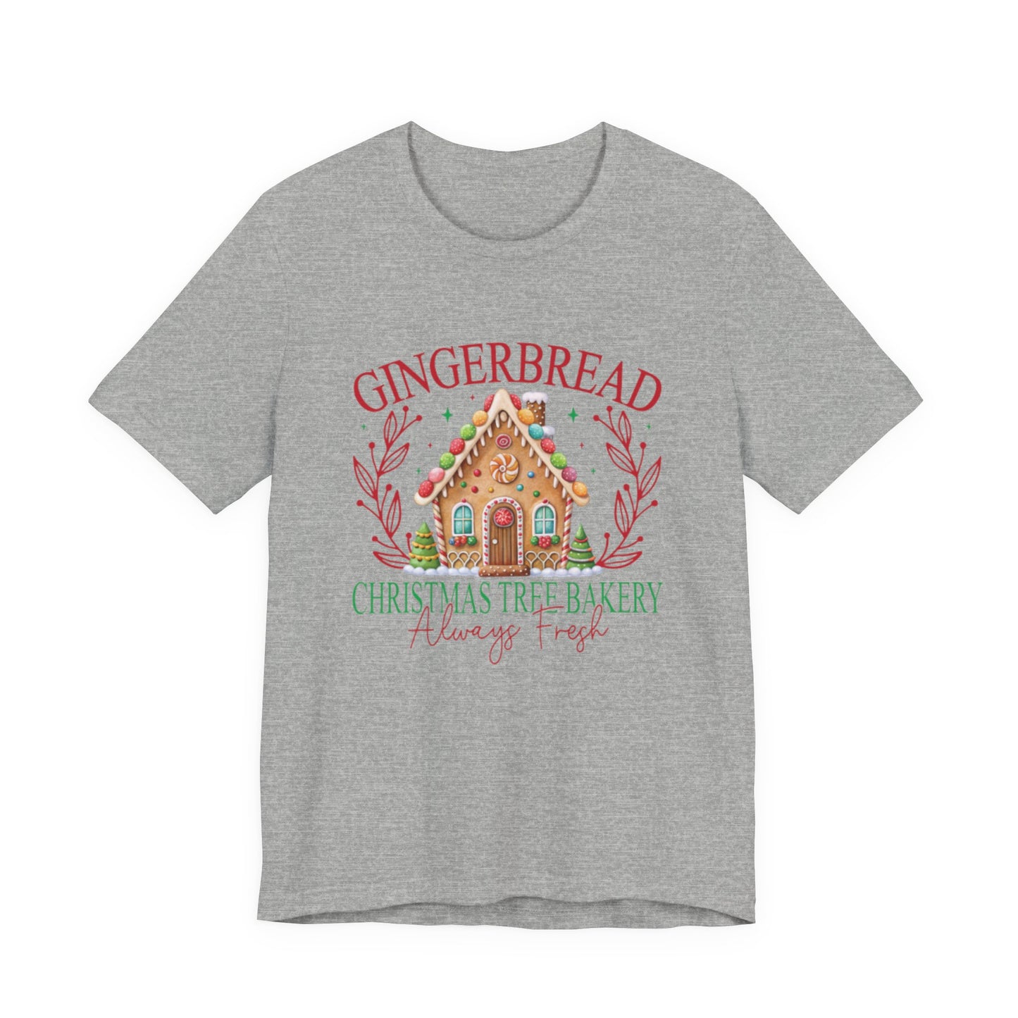 Gingerbread Christmas Tree Bakery Tee – Always Fresh!