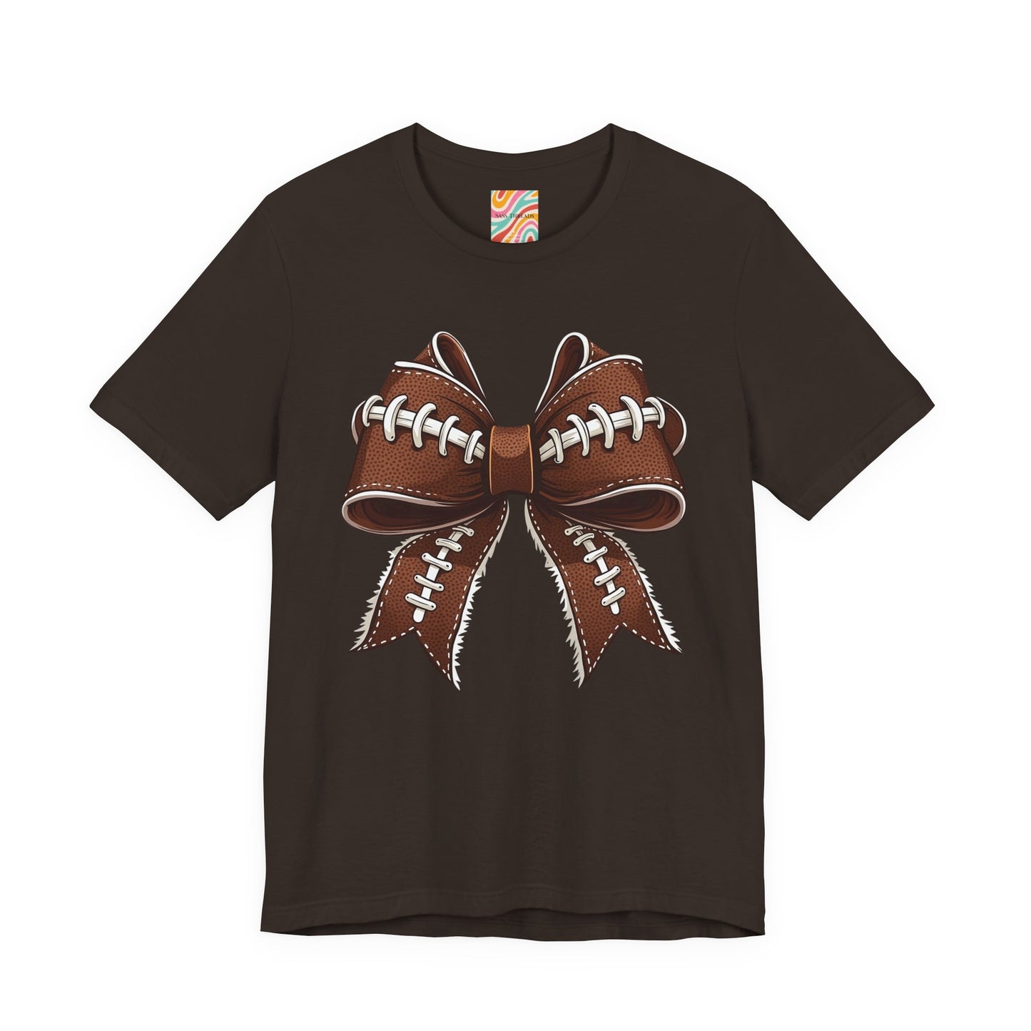 Football Bow Tee, Sports Shirt, Gift for Football Fans