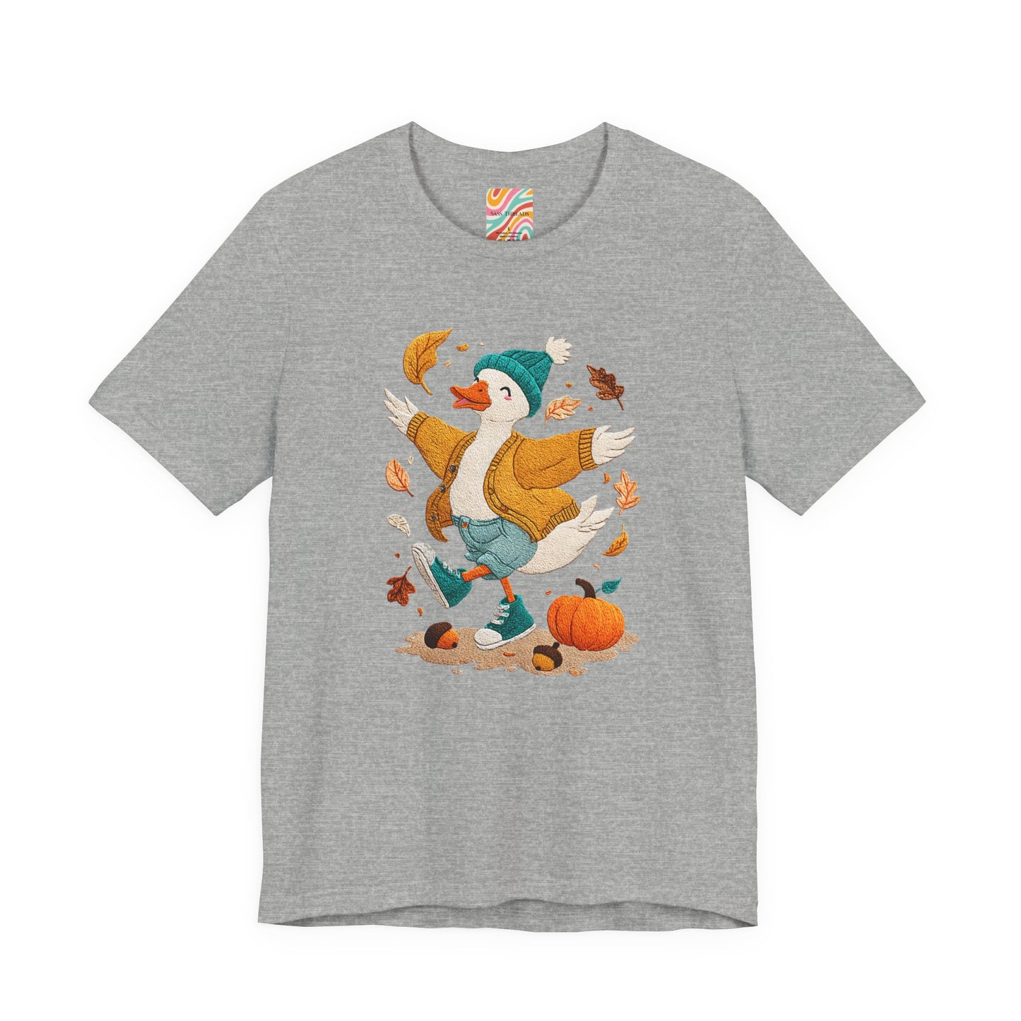 Autumn Goose Graphic Tee, Fall Vibes Shirt, Cozy Casual Wear, Thanksgiving Outfit, Unisex Seasonal Apparel