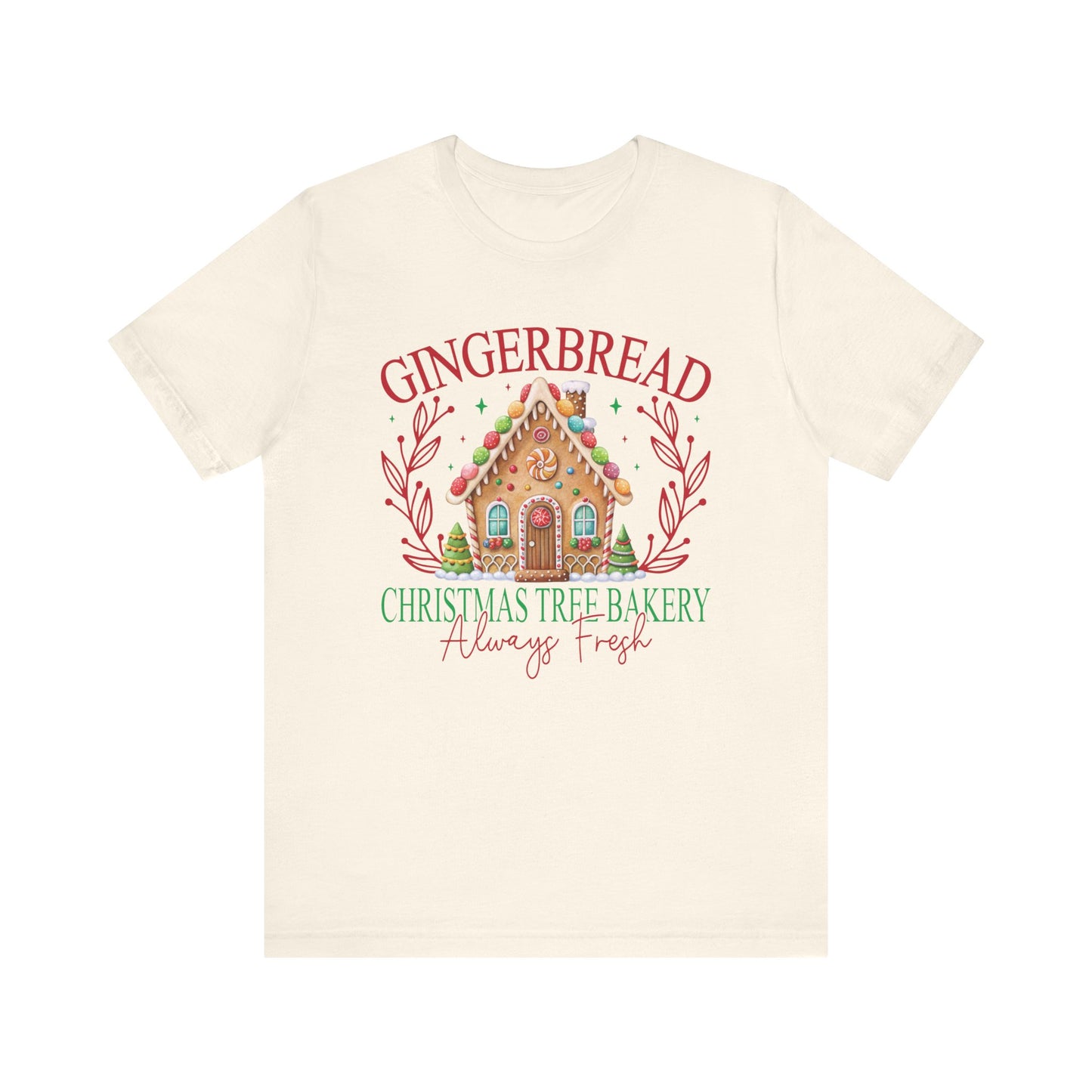 Gingerbread Christmas Tree Bakery Tee – Always Fresh & Full of Cheer!