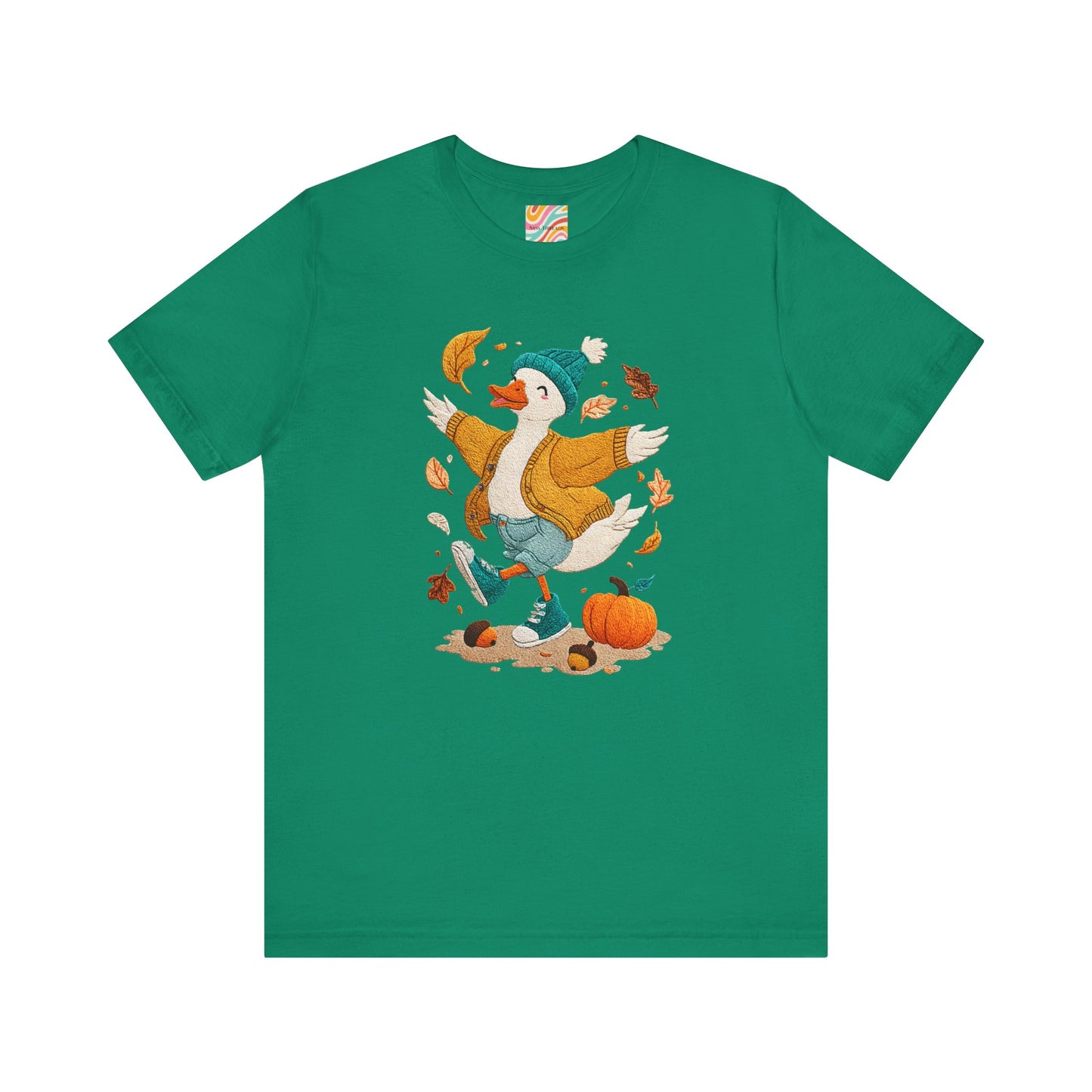 Autumn Goose Graphic Tee, Fall Vibes Shirt, Cozy Casual Wear, Thanksgiving Outfit, Unisex Seasonal Apparel