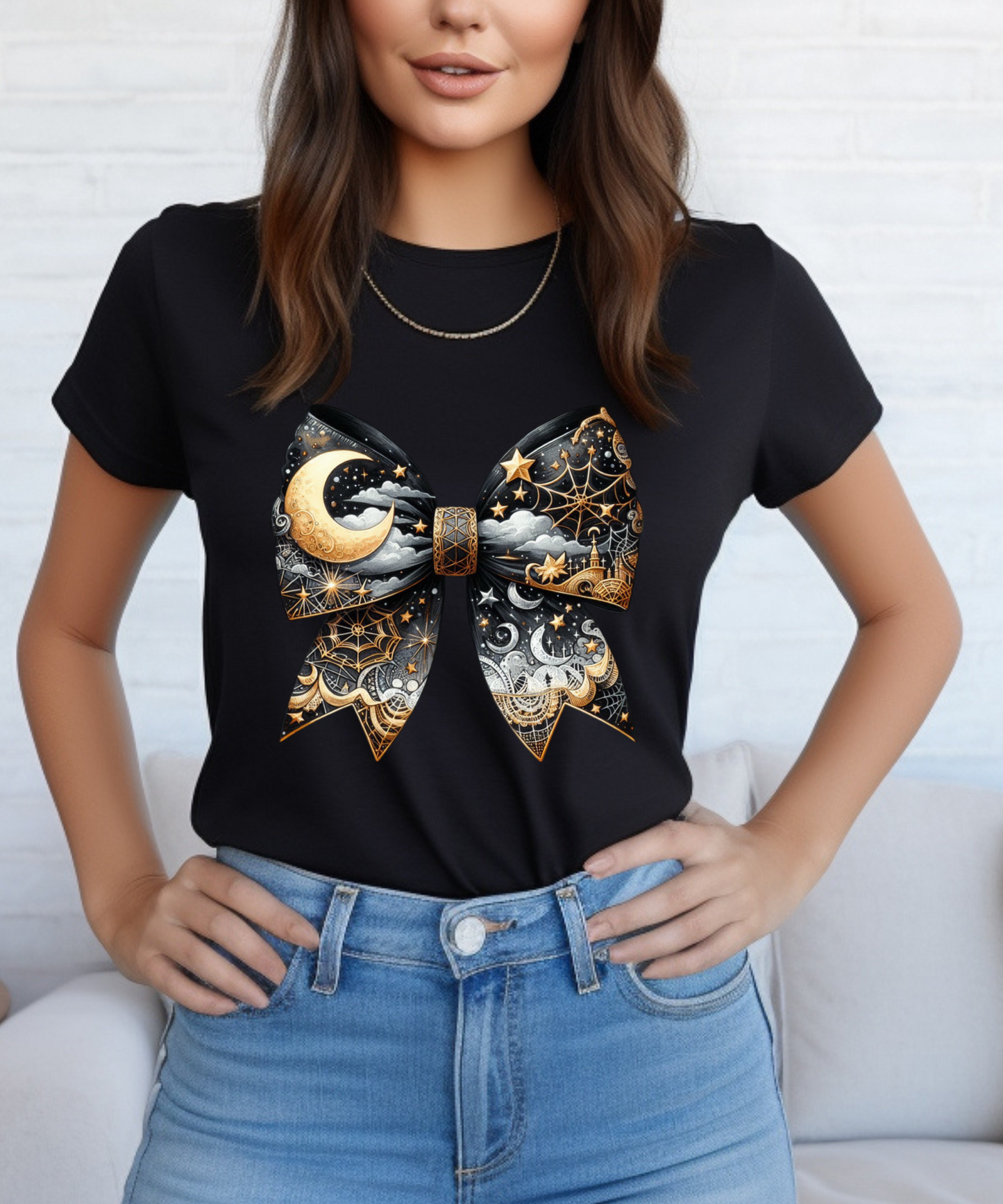 Celestial Halloween Bow T shirt