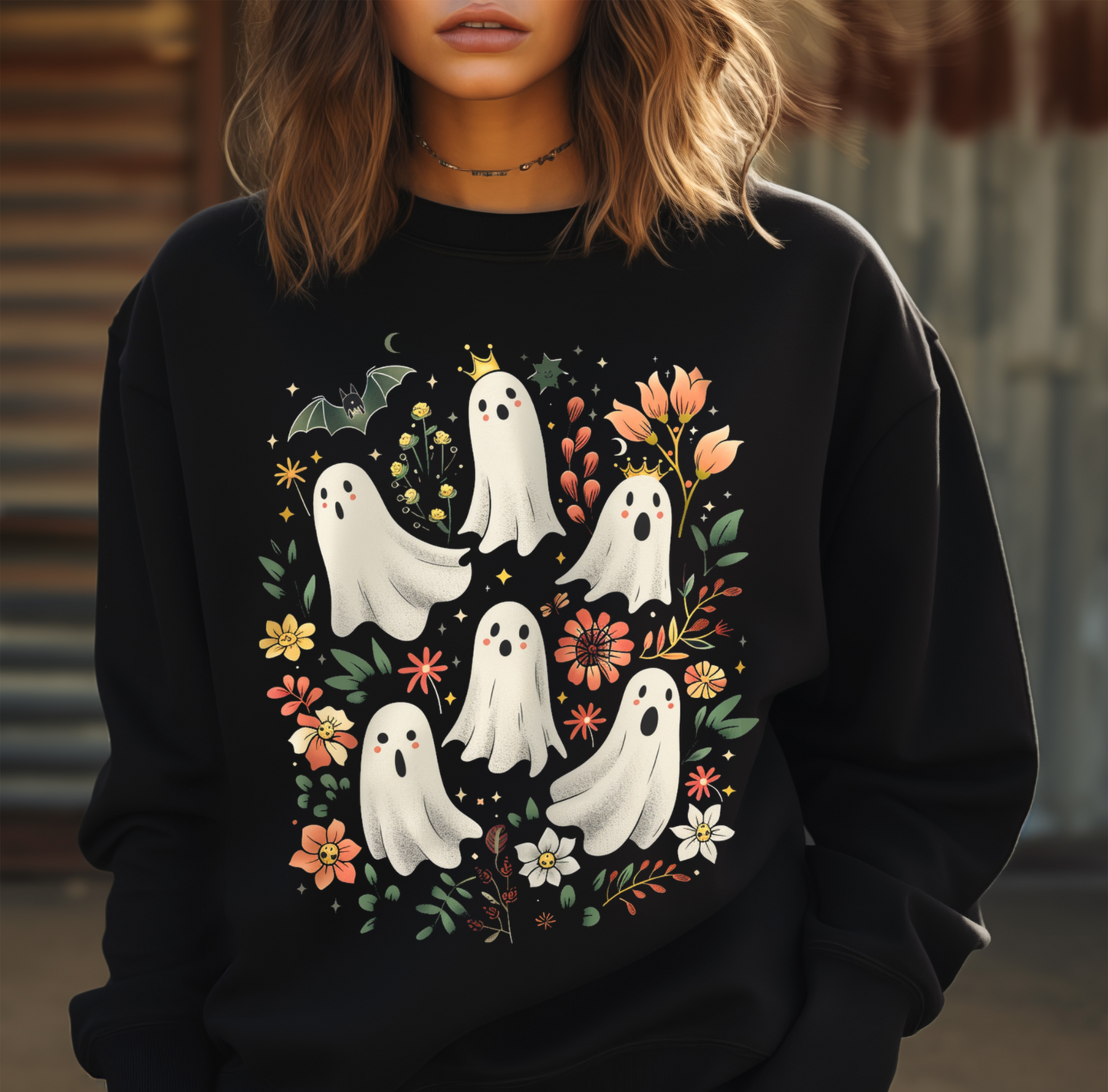 Spooky Floral Ghost Sweatshirt