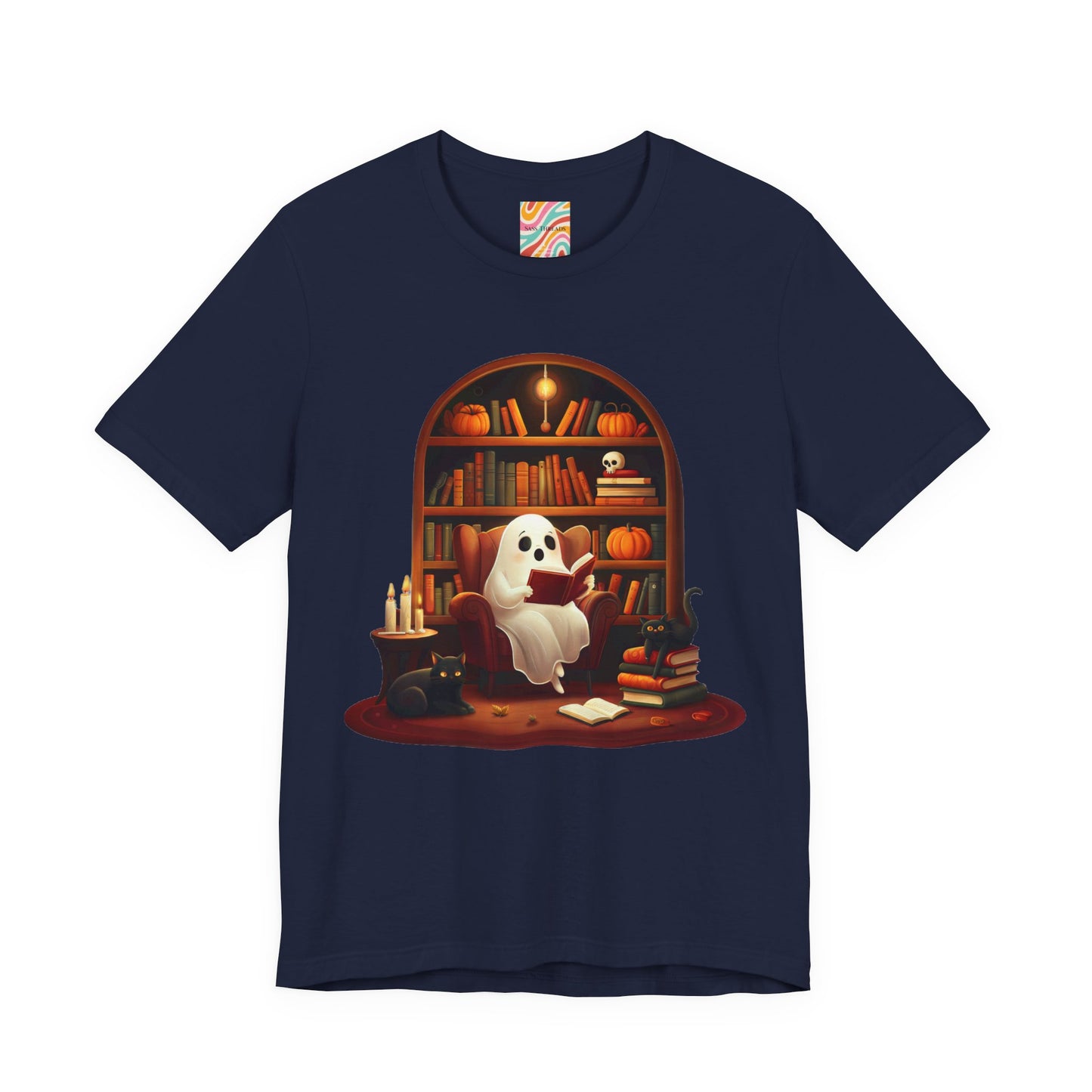 Cozy Ghost Reading T shirt