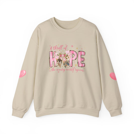A Thrill of Hope Christmas Sweatshirt – Pink Nativity Holiday Sweater | Faith-Inspired Cozy Winter Top