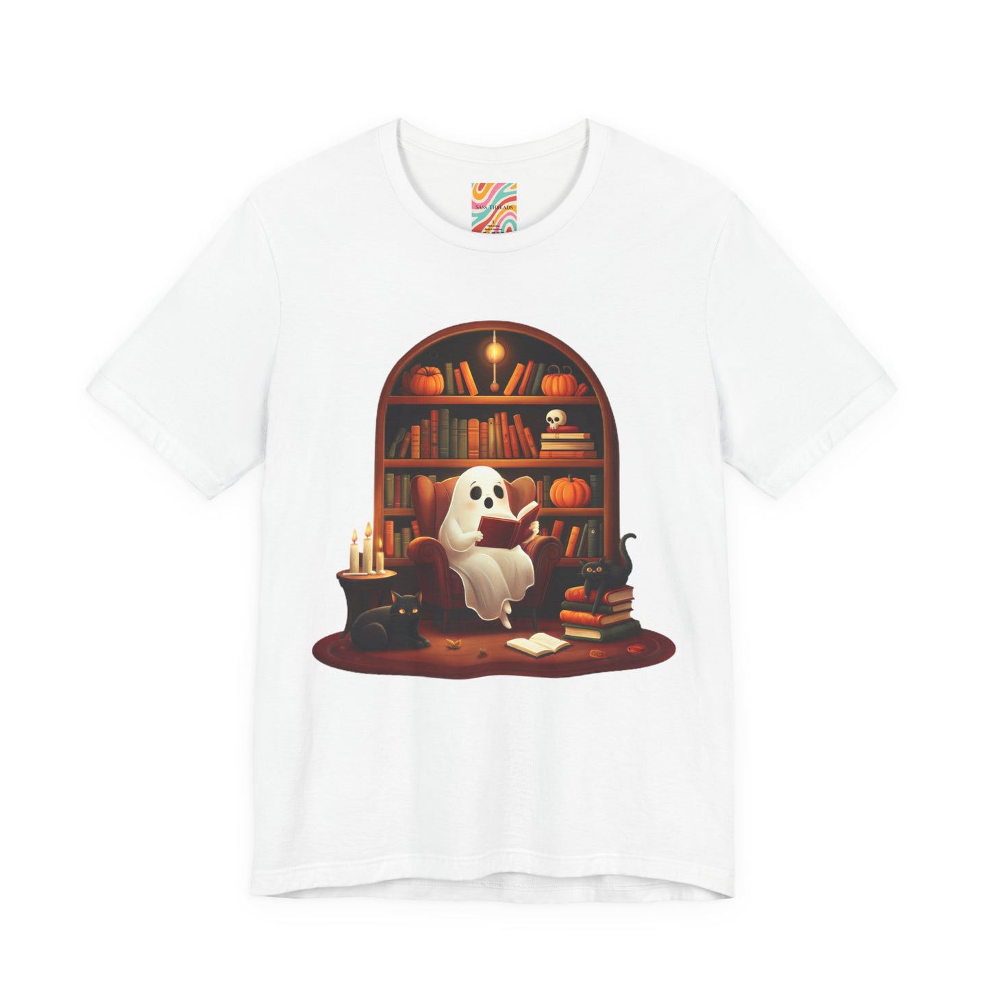 Cozy Ghost Reading T shirt