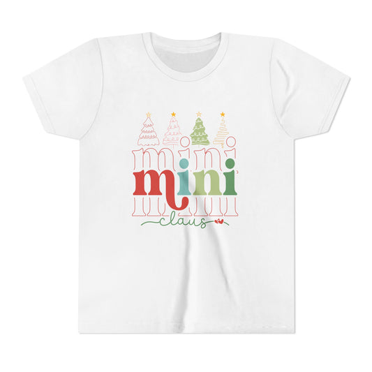 Festive Youth Tee for Mini Claus, Mini Claus Christmas Tee – Adorable Holiday Shirt for Kids