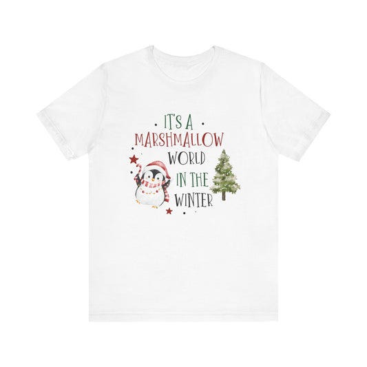It’s a Marshmallow World in the Winter Tee – Cute Holiday Penguin Shirt