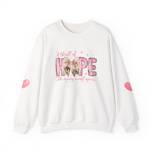 A Thrill of Hope Christmas Sweatshirt – Pink Nativity Holiday Sweater | Faith-Inspired Cozy Winter Top