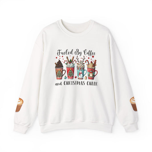 Fueled by Coffee and Christmas Cheer Sweatshirt – Cozy Holiday Coffee Lover Christmas Pullover