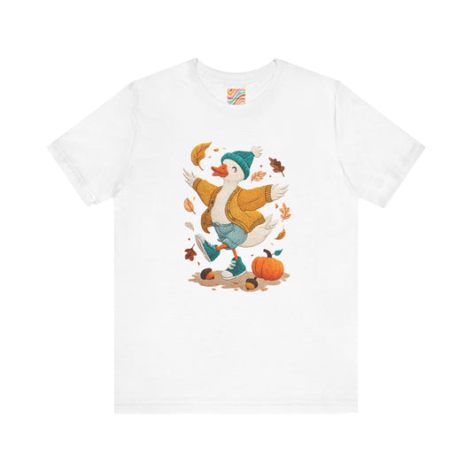 Autumn Goose Graphic Tee, Fall Vibes Shirt, Cozy Casual Wear, Thanksgiving Outfit, Unisex Seasonal Apparel
