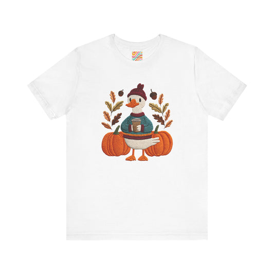 Autumn Goose Graphic Tee | Fall Sweatshirt, Cute Animal Shirt, Thanksgiving Gift, Cozy Apparel, Pumpkin Decor