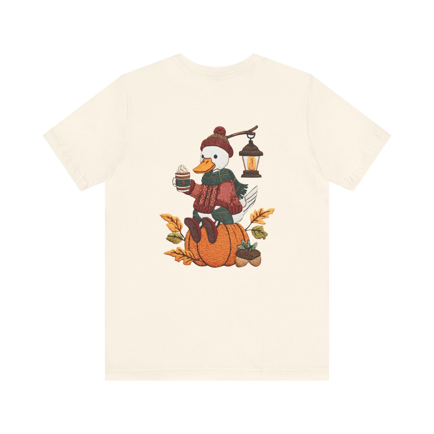 Fall Vibes Unisex Tee with Pumpkin Duck Design, Autumn Fashion, Cute Shirt for Thanksgiving and Halloween, Cozy Gift Idea