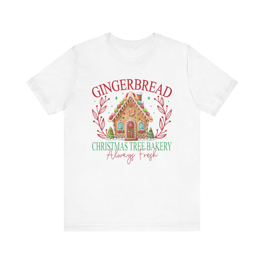 Gingerbread Christmas Tree Bakery Tee – Always Fresh & Full of Cheer!
