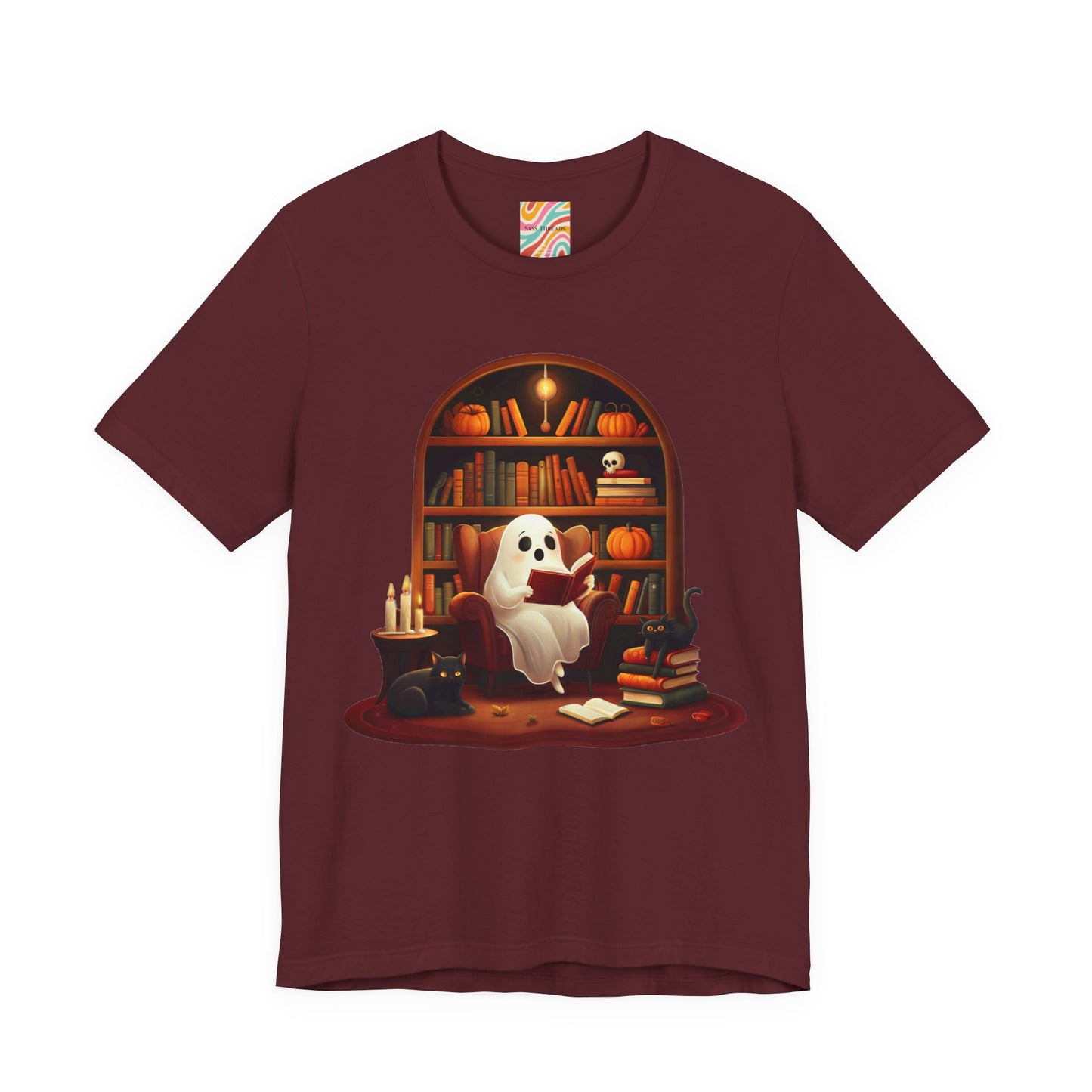 Cozy Ghost Reading T shirt