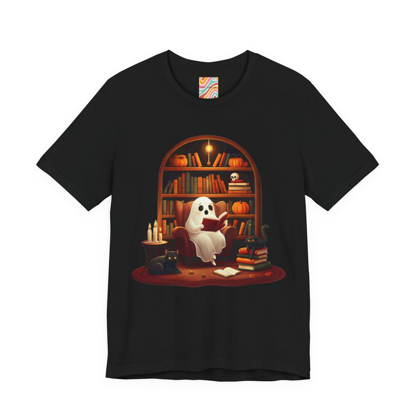Cozy Ghost Reading T shirt