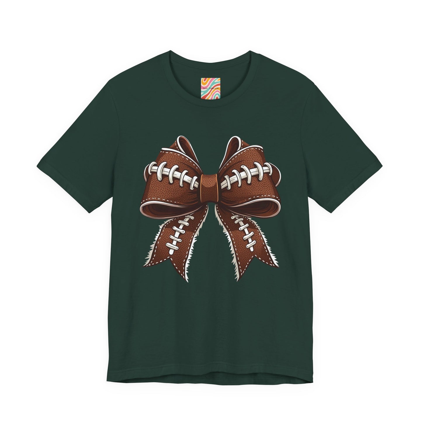 Football Bow Tee, Sports Shirt, Gift for Football Fans