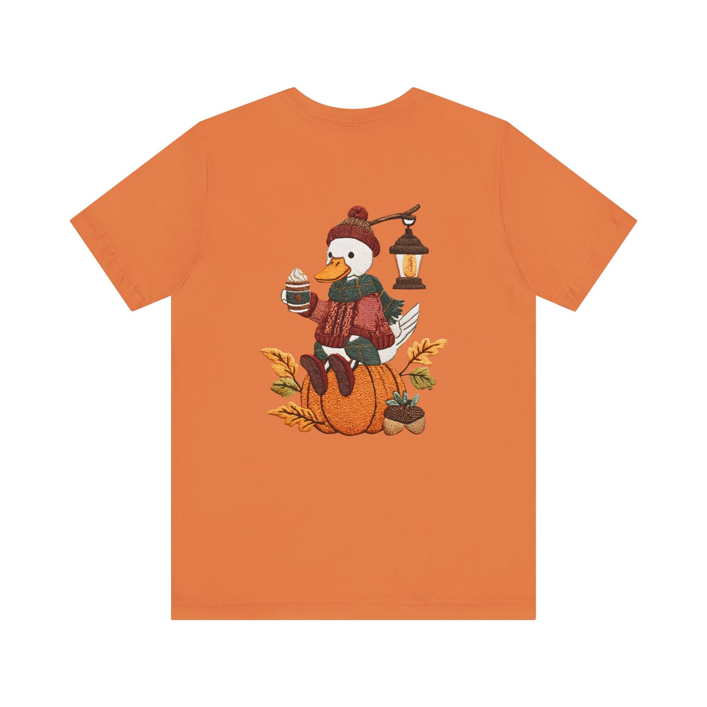 Fall Vibes Unisex Tee with Pumpkin Duck Design, Autumn Fashion, Cute Shirt for Thanksgiving and Halloween, Cozy Gift Idea