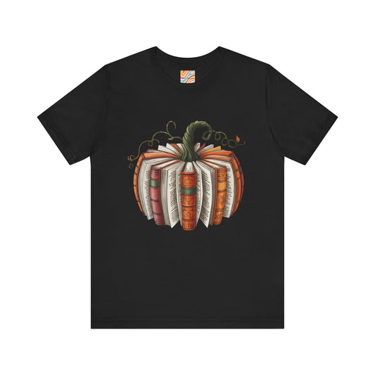 Book Pumpkin Unisex Jersey Short Sleeve Tee