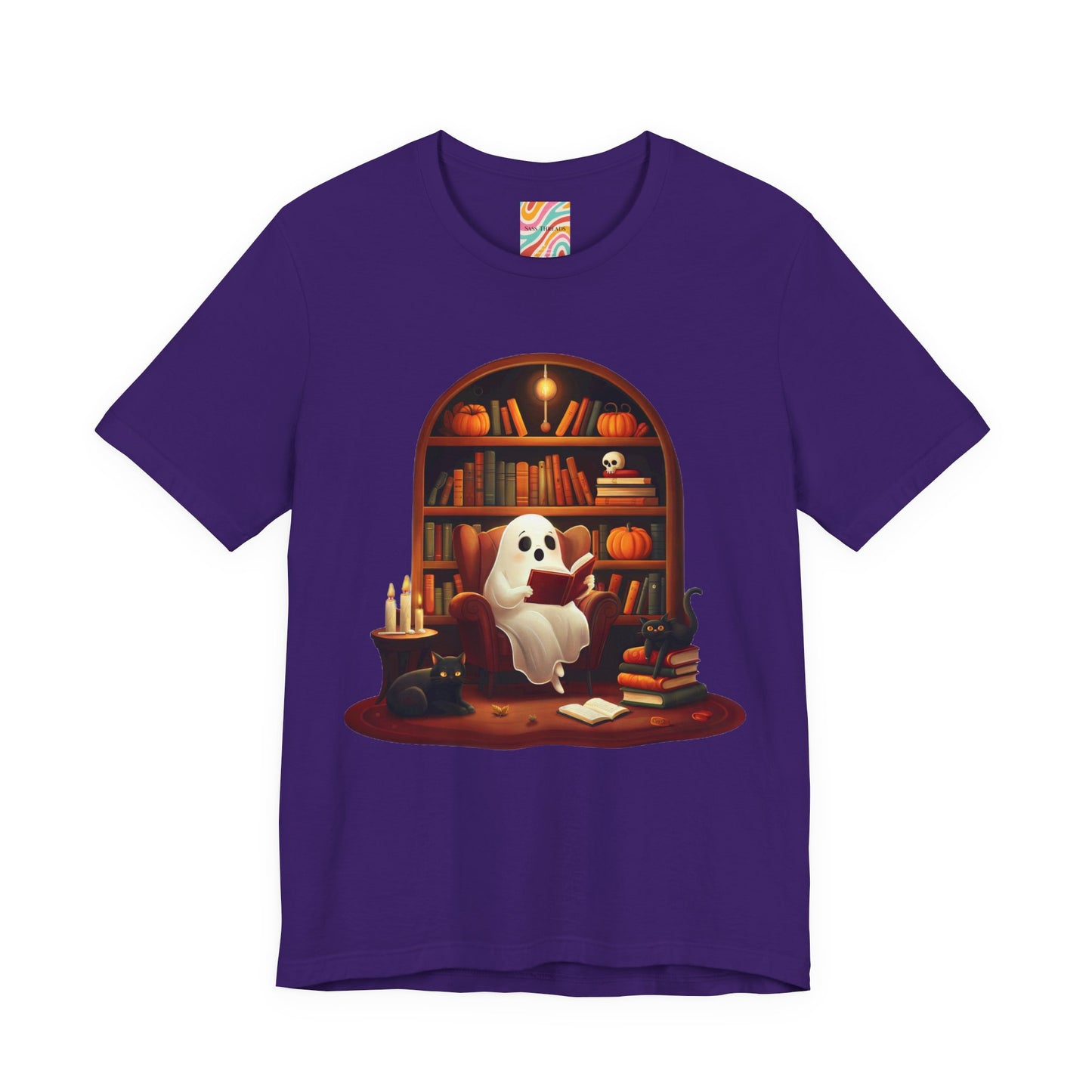 Cozy Ghost Reading T shirt