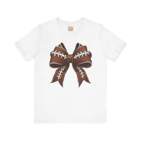 Football Bow Tee, Sports Shirt, Gift for Football Fans
