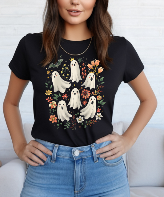 Spooky Floral Ghost T shirt