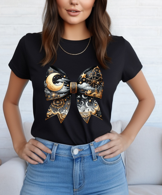 Celestial Halloween Bow T shirt