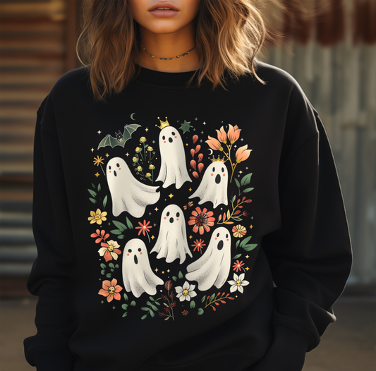 Spooky Floral Ghost Sweatshirt