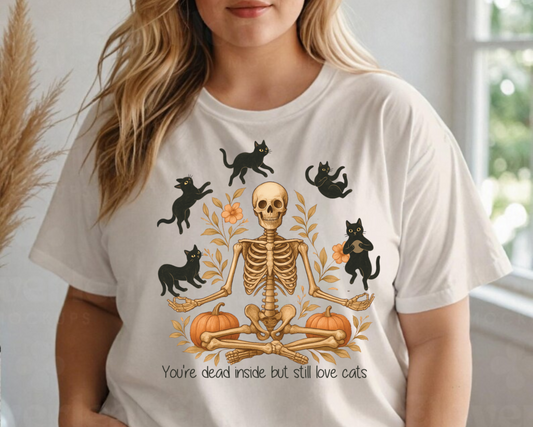 Skeleton & Cats T shirt