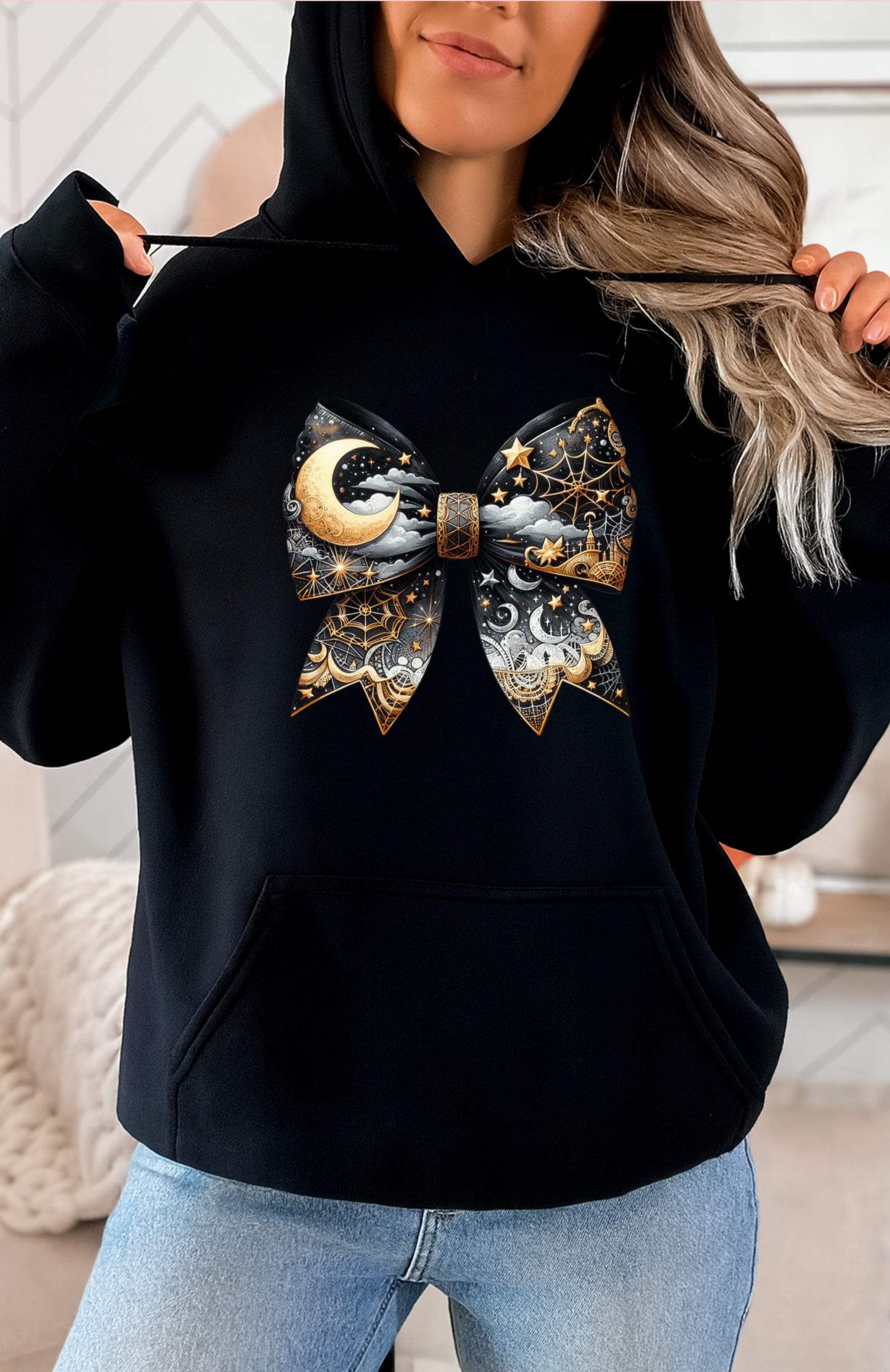 Celestial Halloween Bow Hoodie